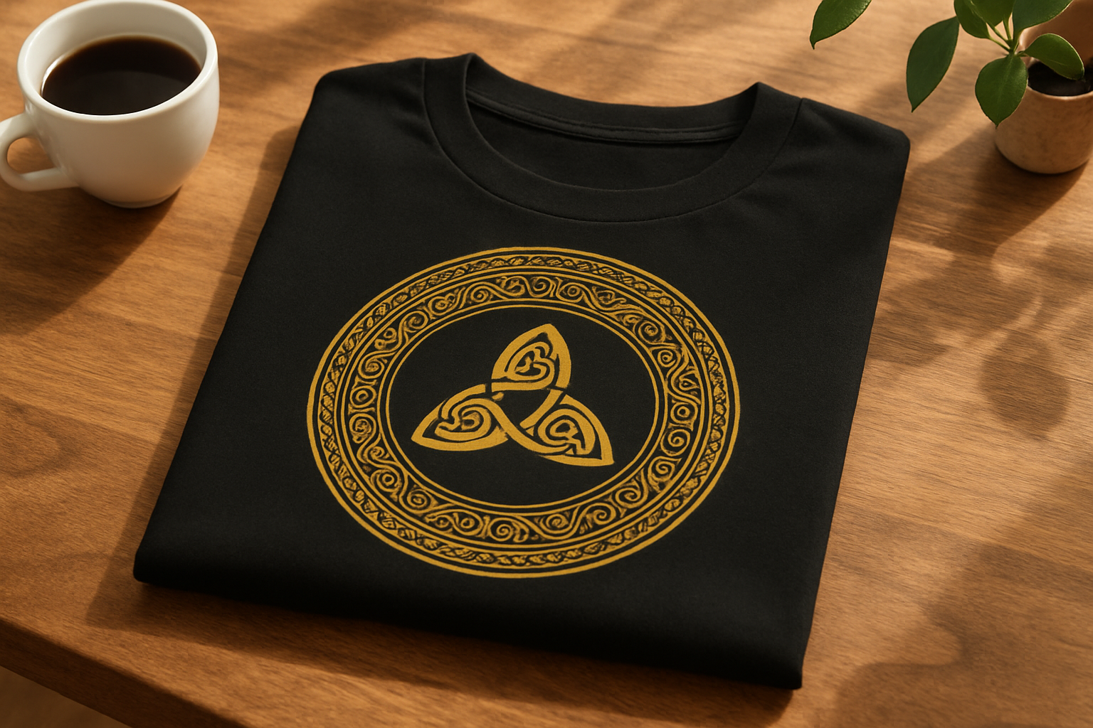 Folded t-shirt table mockup