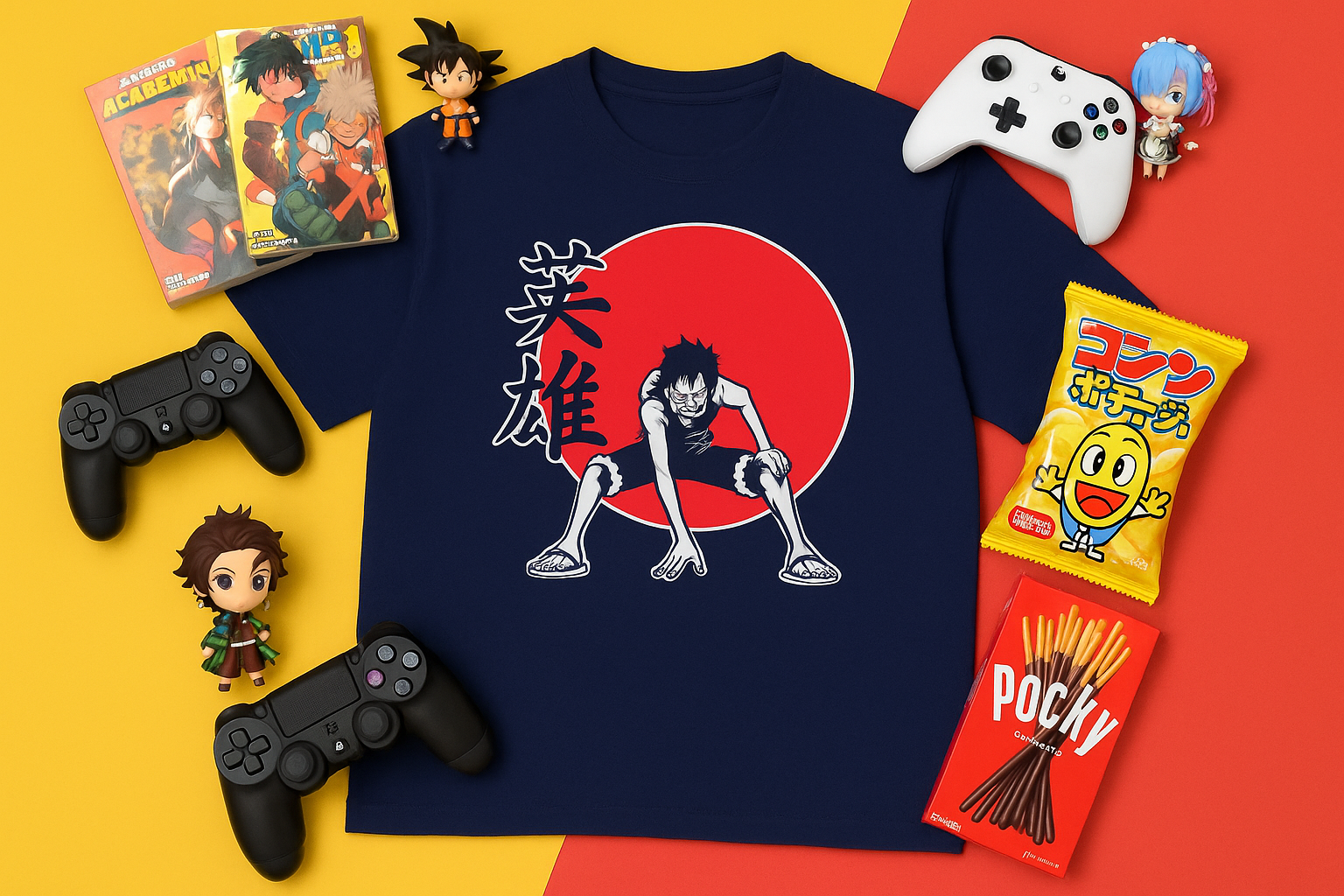 Luffy Anime Flat Lay