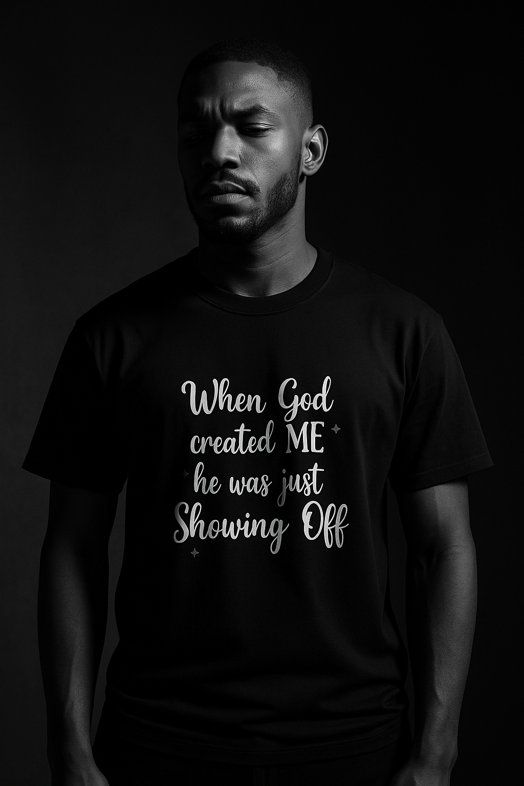 When God Created Me Black - Dramatic Studio Mockup