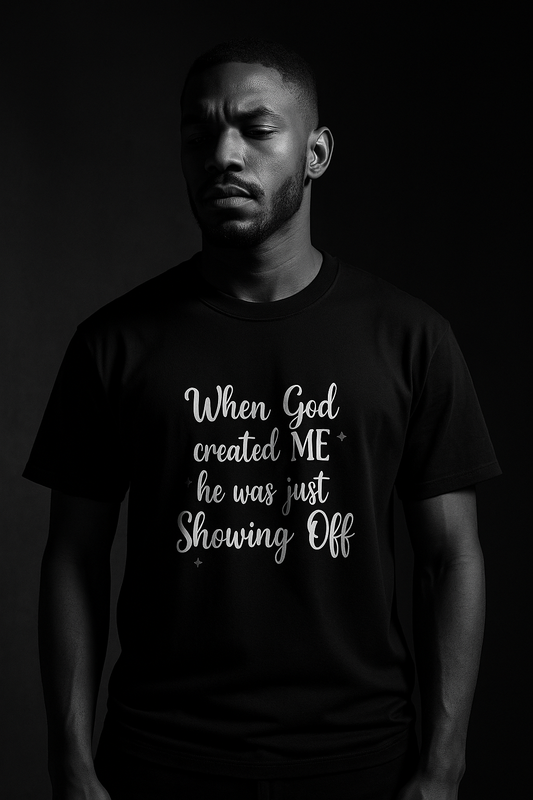When God Created Me Black - Dramatic Studio Mockup