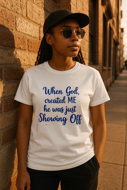 When God Created ME White - Urban Brick Wall Mockup